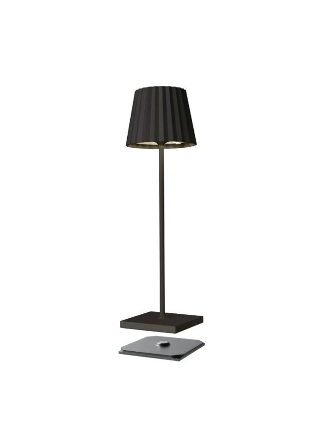 Sompex Troll 2.0 LED Table Lamp | IP54 (splash and dust proof) | 2 warm white light colours | Stepless touch dimmer | Wireless Indoor & Outdoor | Aluminium | Brightness memory | H 38 cm - Black - Image 3